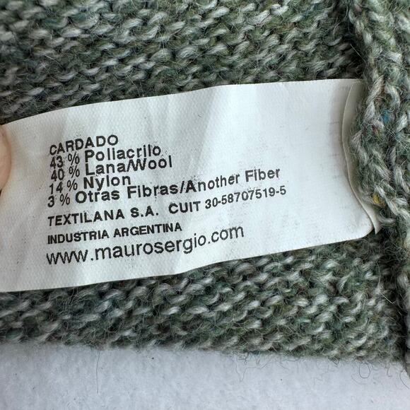 Classic Collared Button Down green Cardigan with Pockets wool size M - Picture 6 of 6